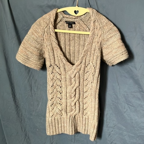 Banana Republic: Knit Sweater with braided collar short sleeves- Wool Blend- XS - Picture 14 of 16